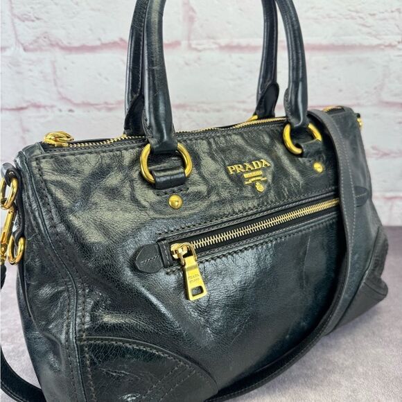Prada Vitello Shine Leather East West Bauletto Bag - Picture 2 of 16